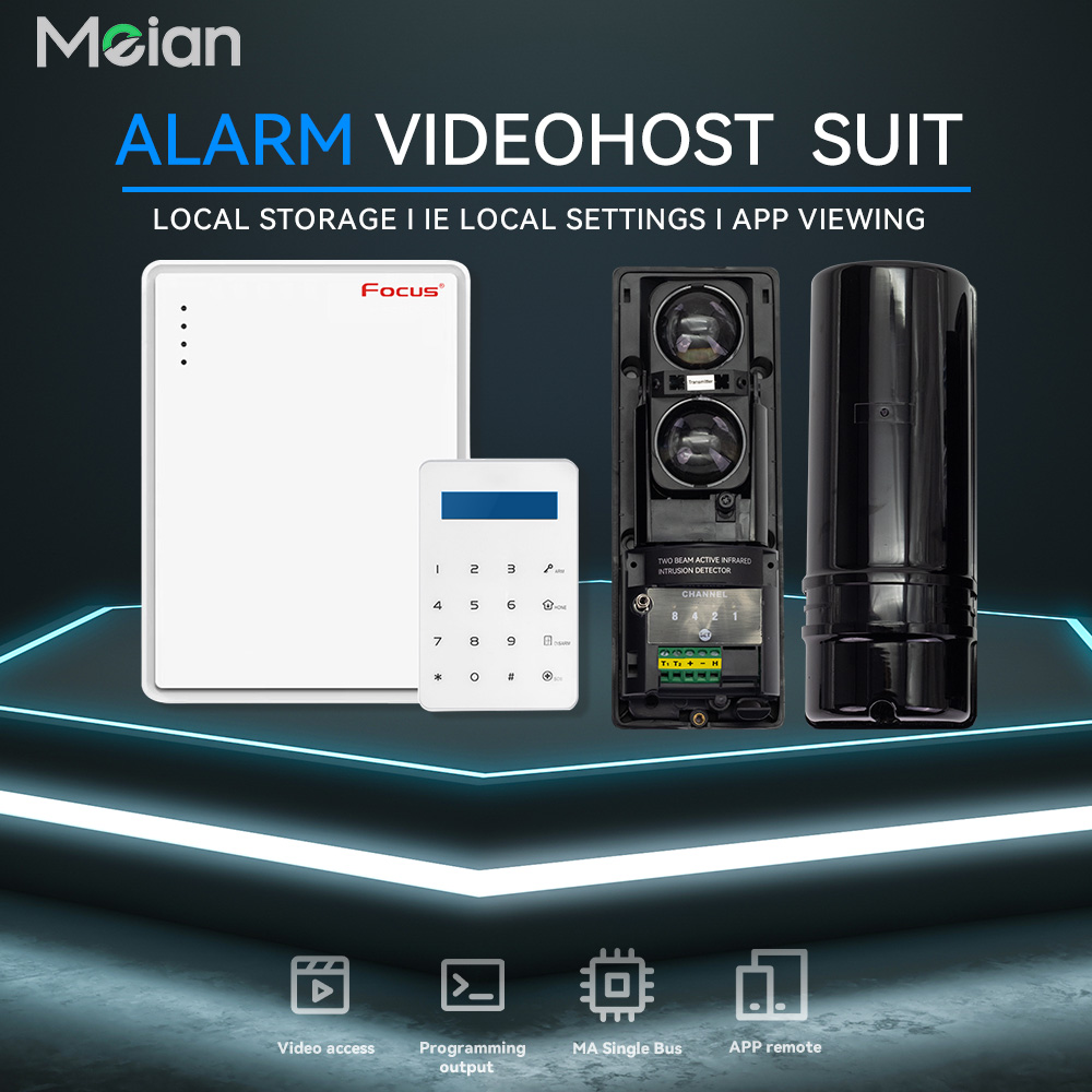 Home Security Beams - Meian Dual-beam infraroodsensor alarmsysteempak, 100M bedrade