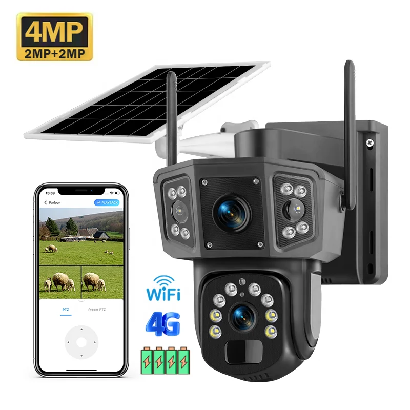 Camera Solar Wireless - 2026 V380 Pro 4MP Draadloze PTZ
