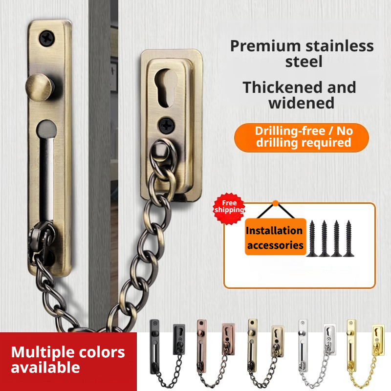 Door Chain Guard - Deurkettingslot roestvrij staal beveiligingsketting met veer