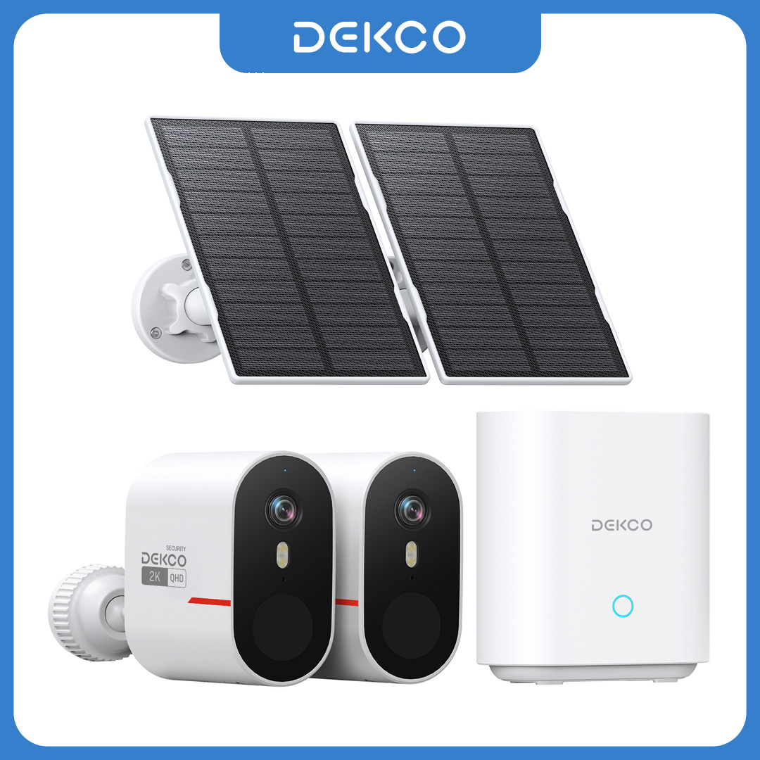 Home Security Wireless Cameras - Dekco 3MP WiFi Solar Camera Systeem