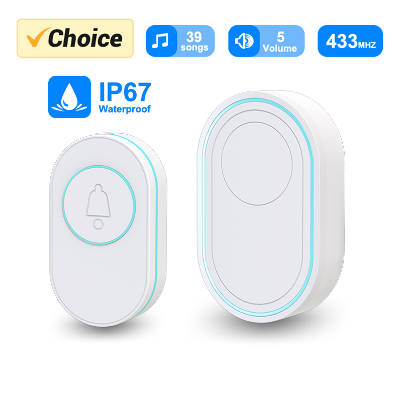 Home Security Beams - Draadloze Deurbel Ip67 Waterdichte Buitenknop Smart