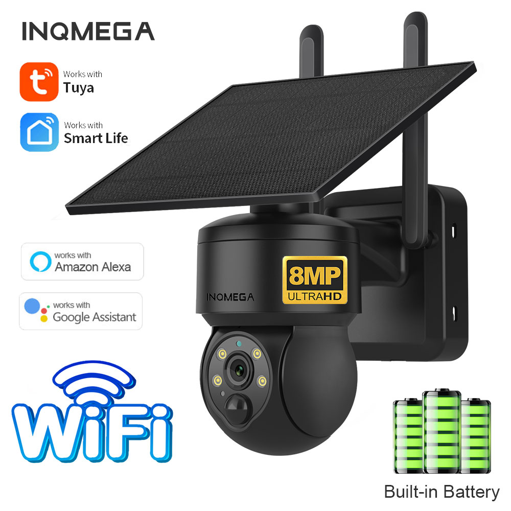 Camera Solar Wireless - INQMEGA 8MP TUYA zonnecamera PIR bewegingsdetectie,