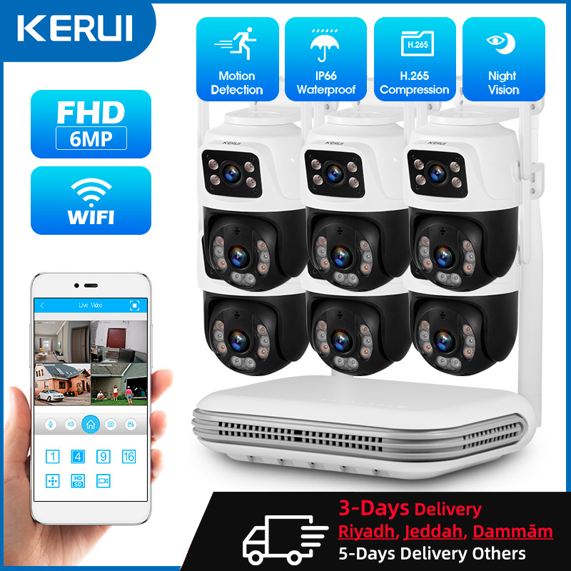 Home Security Wireless Cameras - KERUI Waterdichte 6MP HD Draadloze Dual