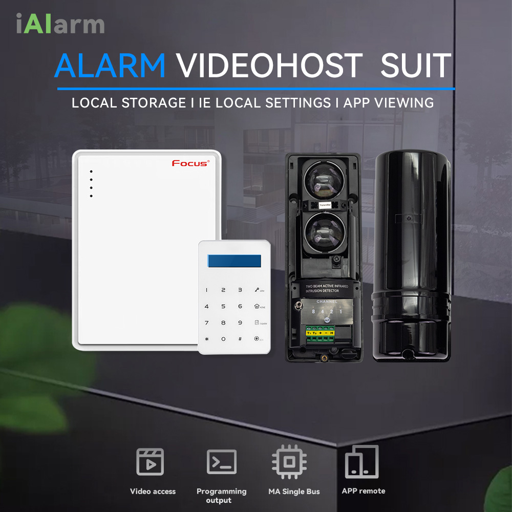 Home Security Beams - iAlarm Dual-beam infraroodsensor alarmsysteempak, 100M bedrade