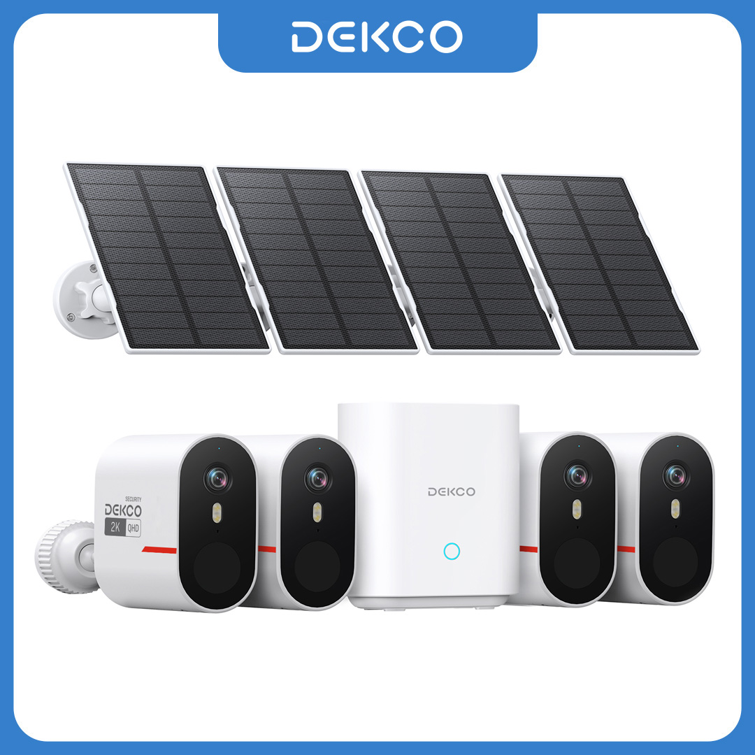Home Security Wireless Cameras - Dekco 3MP WiFi Solar Camera Systeem