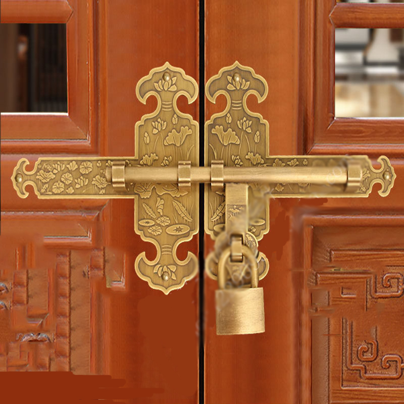 Home Security Tapo - Chinese vintage massief messing deurbout houten