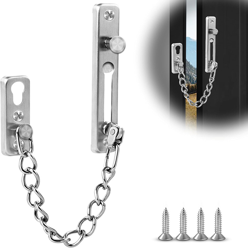 Door Chain Guard - Deurkettingslot van roestvrij staal met veerbeveiliging