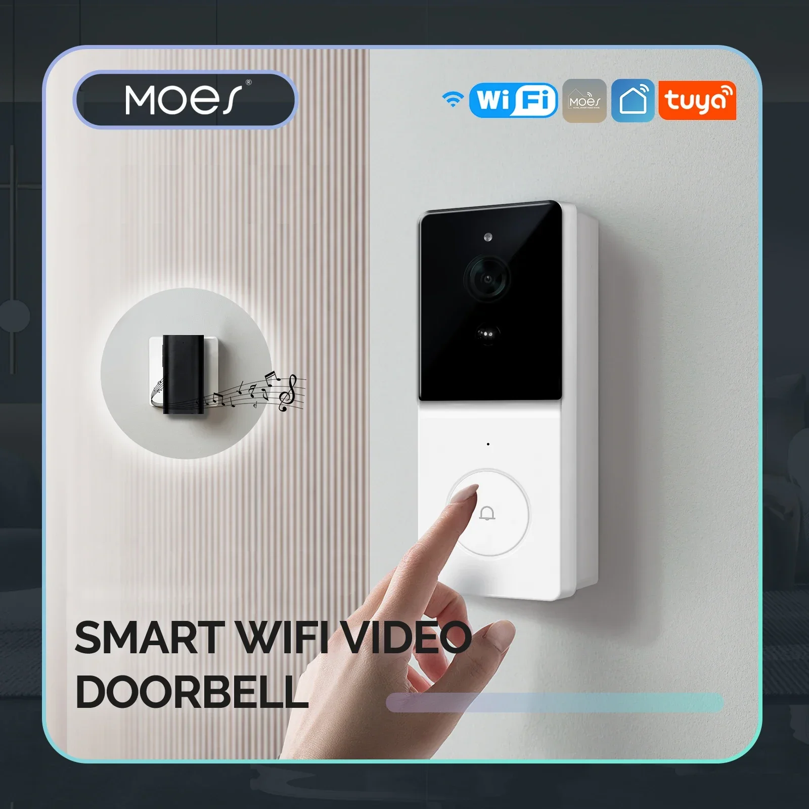 Home Security Doorbell Camera - MOES Tuya Smart WiFi-videodeurbelcamera met 2-weg