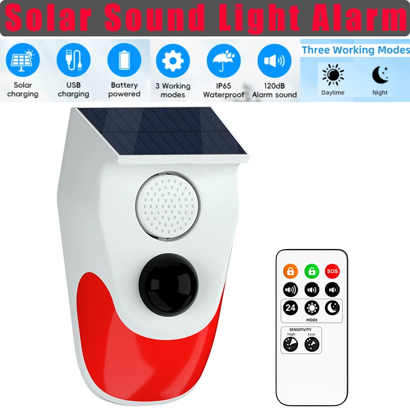 Solar Sound Light Alarm Draadl - Alarm Siren Outdoor recensie en prijs