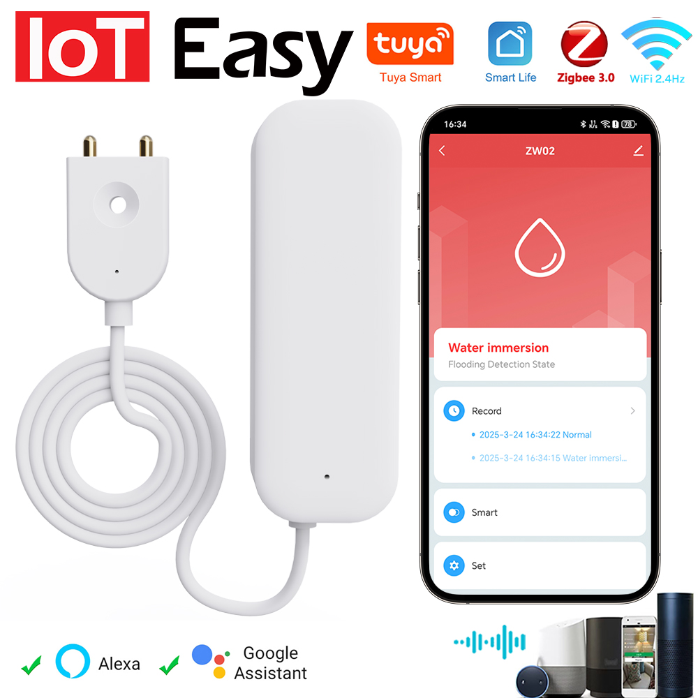 Tuya WiFi ZigBee Watersensor L - Home Security With Ai recensie en prijs